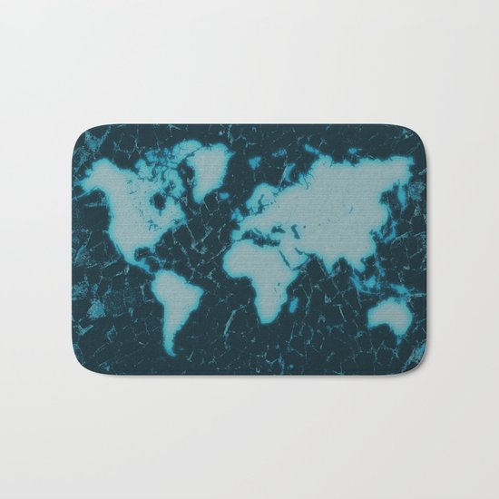 World Map TV Bath Mat