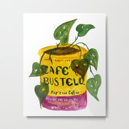 Bustelo planter Metal Print | Upcycle, Latinx, Latina, Plants, Puertorico, Watercolor, Regalos, Recuerdos, Cafe, Adansonii 