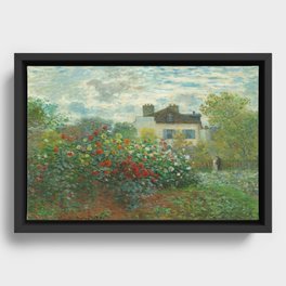 Claude Monet The Artist's Garden In Argenteuil A Corner Of The Garden With Dahlias 1873 Framed Canvas