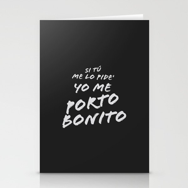 Latin music hit!. Me porto Bonito! Stationery Cards