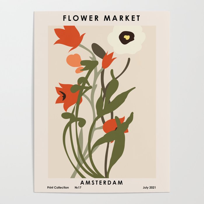 Flower market. Amsterdam Poster