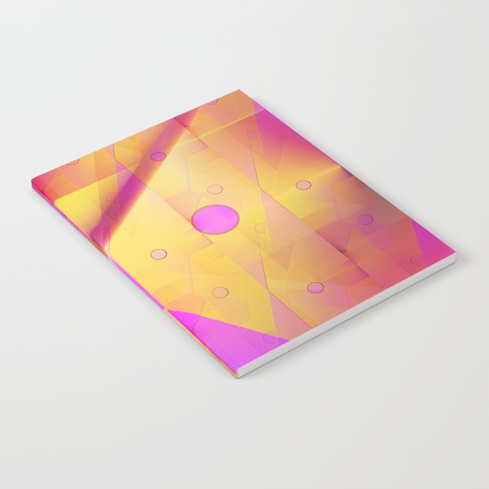 Geometric pattern pink and orange Notebook