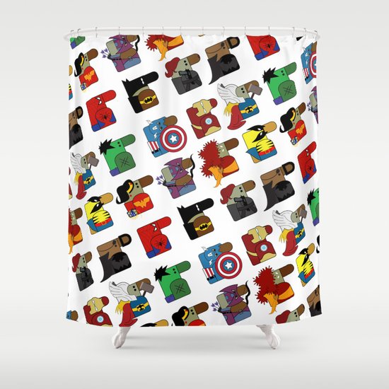 Super Heroes Shower Curtain