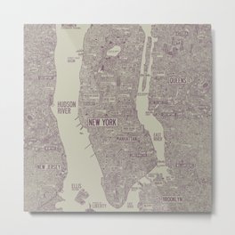 amazing detailed new york city map Metal Print
