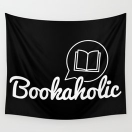 Bookaholic Text Bookworm Book Lover Reading Wall Tapestry