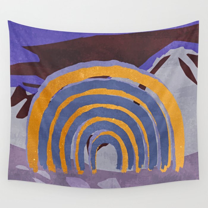 Abstract Rainbow Land Wall Tapestry