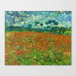 Vincent Van Gogh "Field with Poppies" (1) Canvas Print