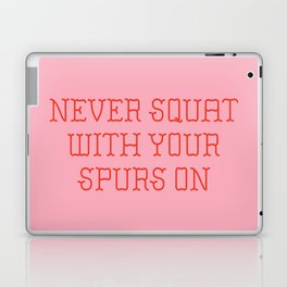 Cautious Squatting, Pink and Red Laptop Skin