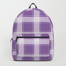 Amethyst Orchid and White Plaid Backpack