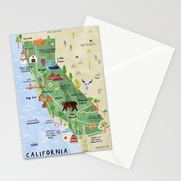 " USA: 2022/today - California traveller map ...  Stationery Card