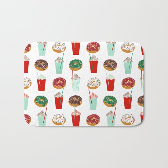 Christmas donuts sweet treats doughnuts coffee cafe latte foodie foods Bath Mat