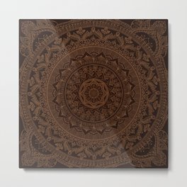 Mandala Dark Chocolate Metal Print | Meditation, Chocolate, Brown, Dark, Oriental, Graphicdesign, Pattern, Delicate, Mandala 