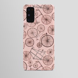 Monochroem Vintage Biycles On Coral Pink Android Case