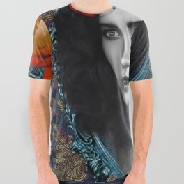 Flower Ladies Collection oi1 -64 Contemporary Eclectic Modern Victorian Digital Artwork All Over Graphic Tee