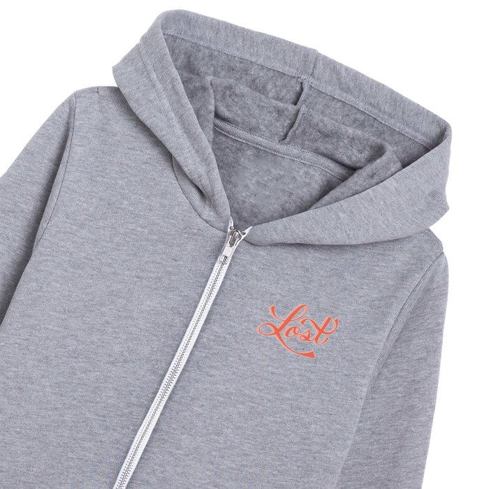 Lost Hand Lettering Kids Zip Hoodie