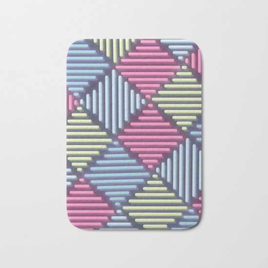 Neon Geometric Pattern Bath Mat