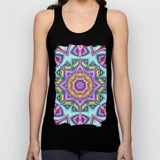 Pastel floral fantasy kaleidoscope Unisex Tank Top