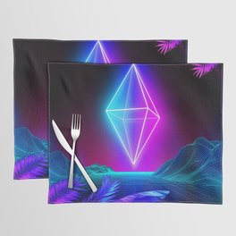 Neon landscape: Synth Crystal Placemat