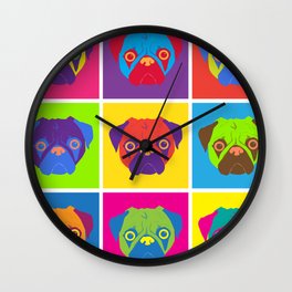 Pug Pop Art Wall Clock