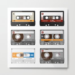 Old School Mixed Tapes Metal Print | Mixed, Nostalgia, Mixedtapes, Digital, Mixtape, 90S, 80S, Music, Oldschool, Radio 