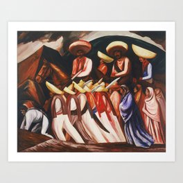 Mexican Revolution Zapatistas — Zapata's followers on the march painting by Jose Clemente Orozco Art Print