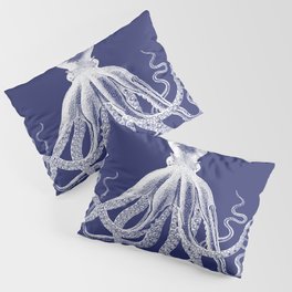Octopus | Vintage Octopus | Tentacles | Navy Blue and White | Pillow Sham