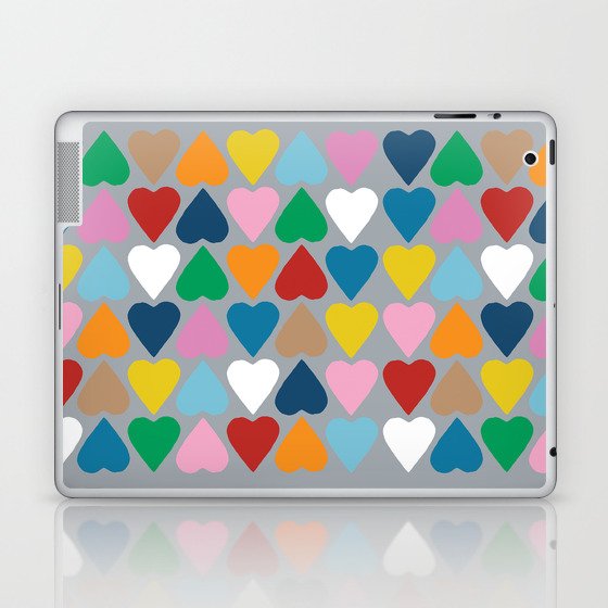 Up and Down Hearts on Grey Laptop & iPad Skin