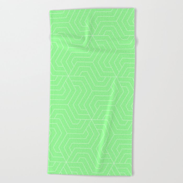 Mint green - green - Modern Vector Seamless Pattern Beach Towel