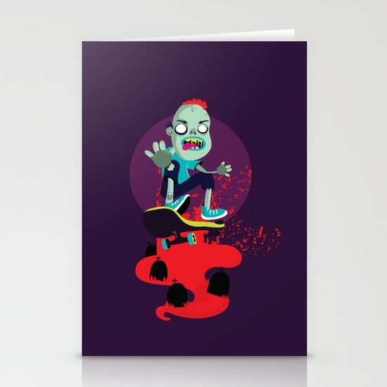 Skater zombie Stationery Cards