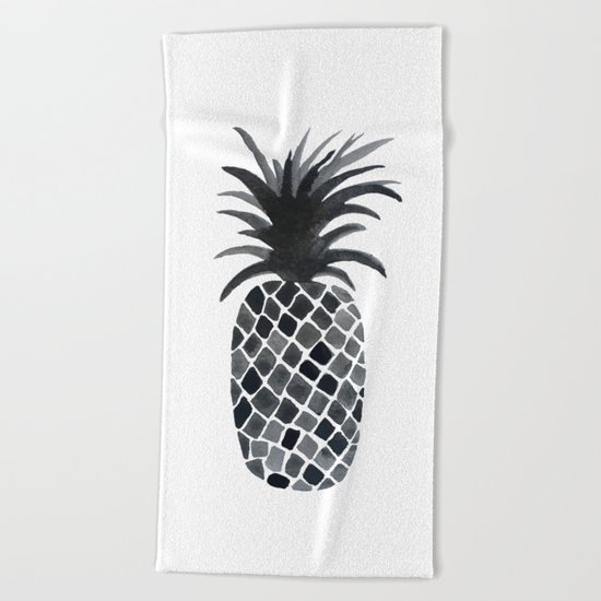 Black and White Pineapple Beach Towel