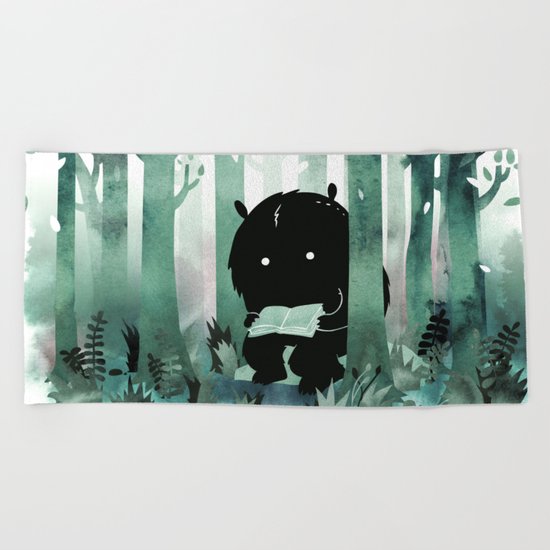 A Quiet Spot (in green) Beach Towel