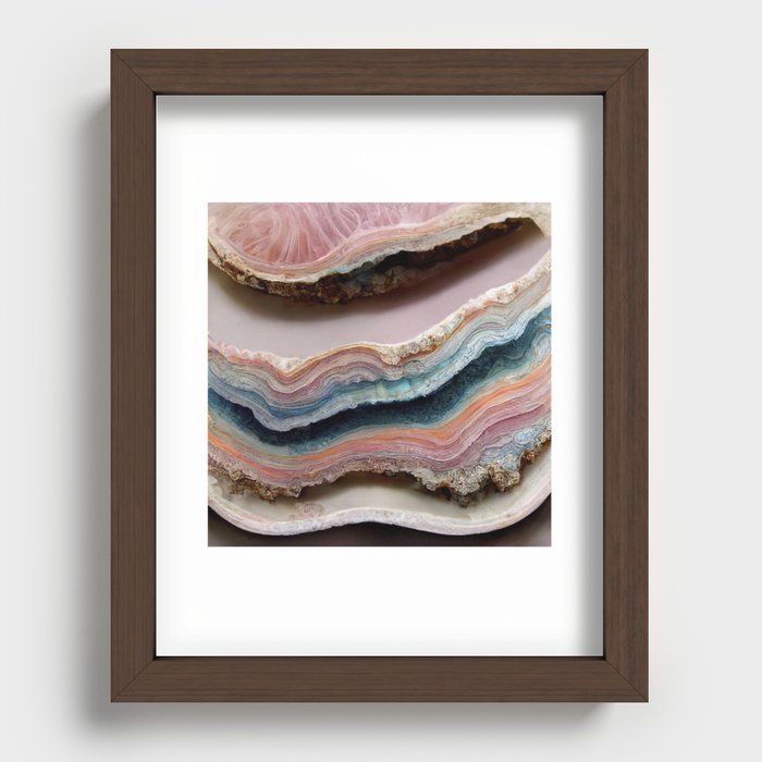 Pink Paradise - Agate/ Geode Inspired Art Recessed Framed Print