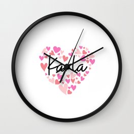 Karla, red and pink hearts Wall Clock