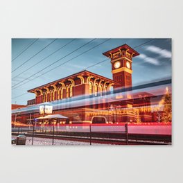 The Rail Passing By The Grapevine Main Station Canvas Print