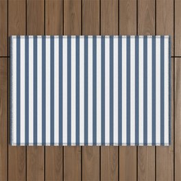 Narrow Dark Blue And White Stripes Fresh Mood #decor #society6 #buyart Outdoor Rug