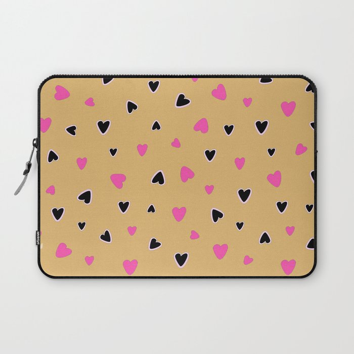 Pink Gold Valentines Love Heart Collection Laptop Sleeve