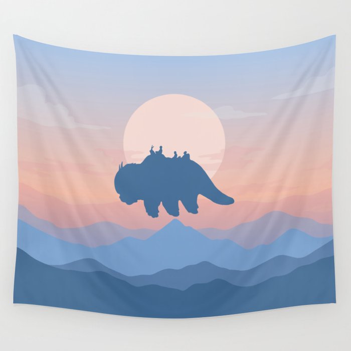 Appa Sunset Flying Bison ATLA Wall Tapestry