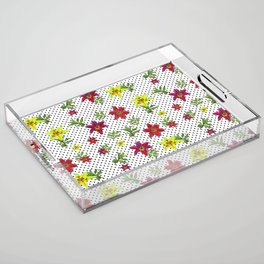 Red, Orange and Yellow Lillies Acrylic Tray