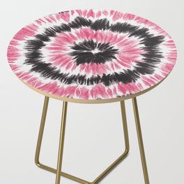 Pink Black Tie Dye Circle Side Table