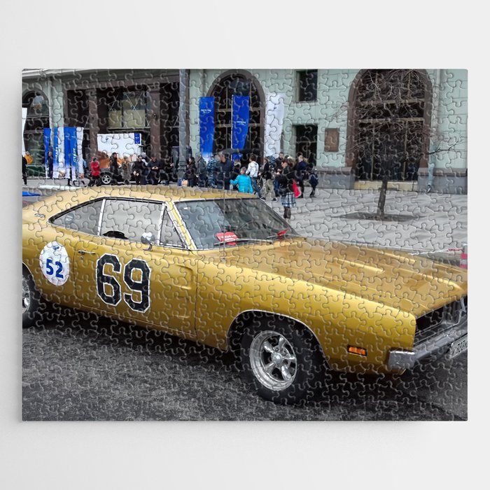 Vintage Hemi Charger RT mopar American muscle car automobile transportation color portrait photograph / photography Jigsaw Puzzle