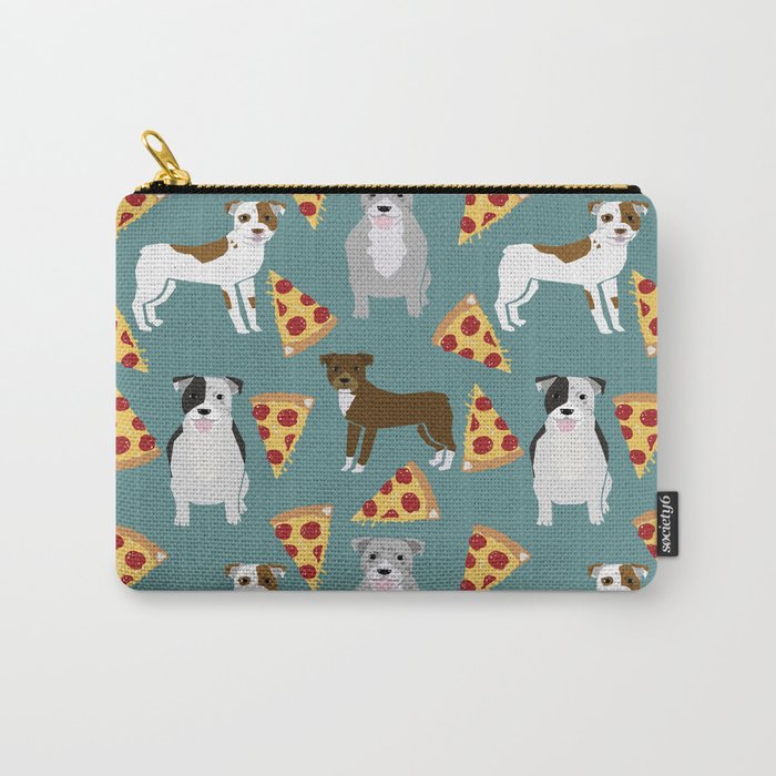 Pitbull pizza dog breed pet pattern pibble dog mom Carry-All Pouch