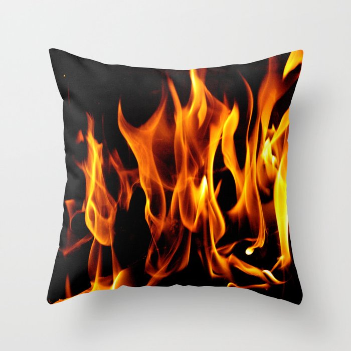 Fire Flames Dancing  Throw Pillow