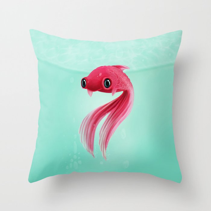 Little Fish Coy Koi Throw Pillow