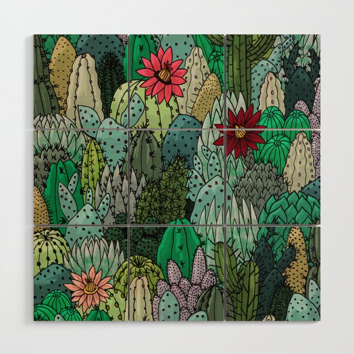 Cactus Collection Wood Wall Art