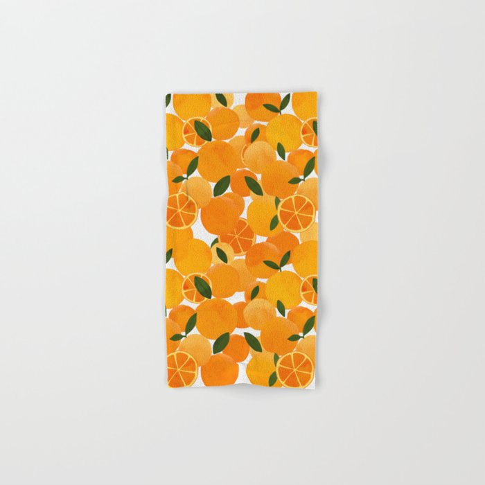 mediterranean oranges still life  Hand & Bath Towel