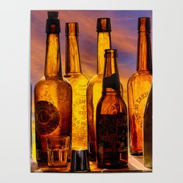Antique Booze Bottles Poster
