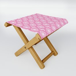 Pink and White Native American Tribal Pattern Folding Stool