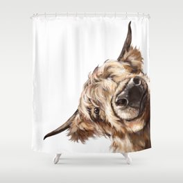 Sneaky Highland Cow Shower Curtain
