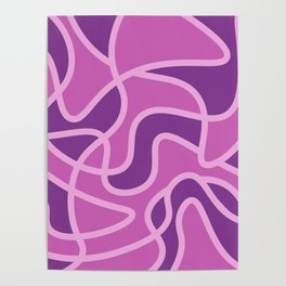 Messy Scribble Texture Background - Cadmium Violet and Super Pink Poster