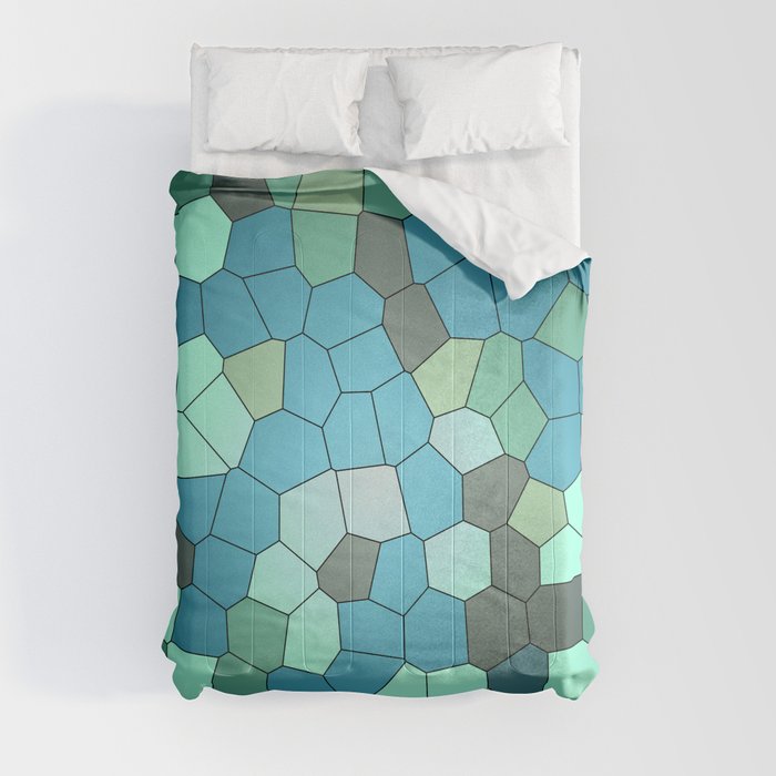 Turquoise Mosaik green Pattern Comforter